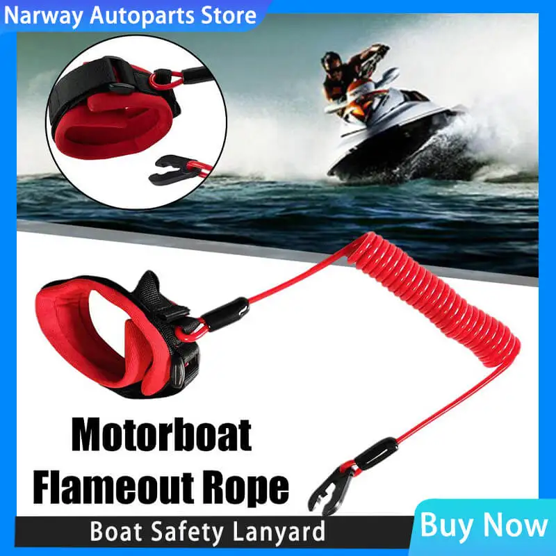 

Boat Safety Lanyard Start Stop Kill Switch Tether Cord For Kawasaki Jet Ski JT900 JT1100 For Most Board Engine Parts Access K6D8