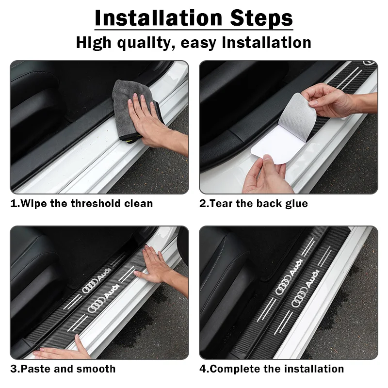 Universal Car Door and Trunk Threshold Protector Sticker - Durable Bumper Guard and Scratch Shield