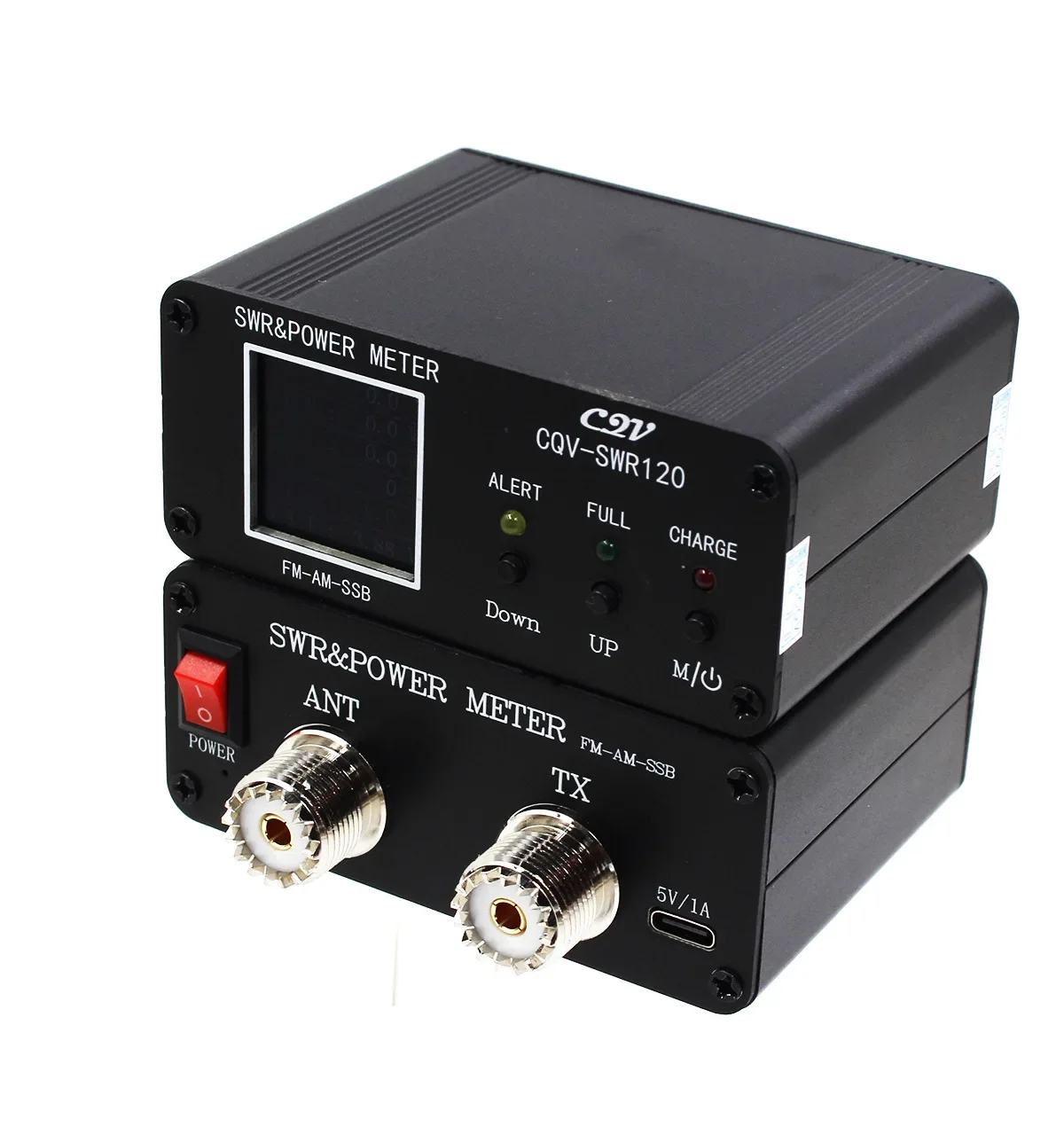 CQV-SWR120 120W SWR & Power Standing Wave Meter High Standing Wave Alarm Function 240 * 240 Full Color HD Display FM-AM-SSB Standing Wave Meter