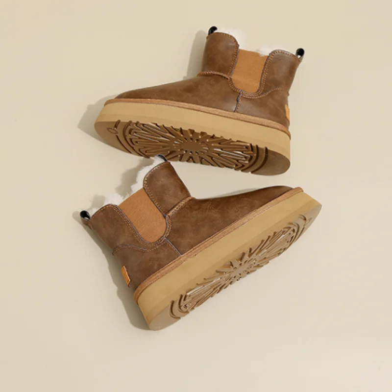 2023 Australische echte Wolle neue Schneestiefel Fleck und wasserabweisend handgefertigt echtes Fell Obermaterial Integral_voghion.com