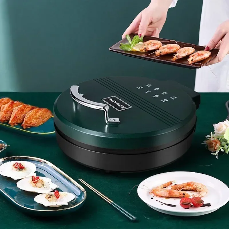 Electric Baking Pan Crepe Maker Machine Double Sided Heating Pancake Pan Electric Skillets Pizza Tortilla Maker 2
