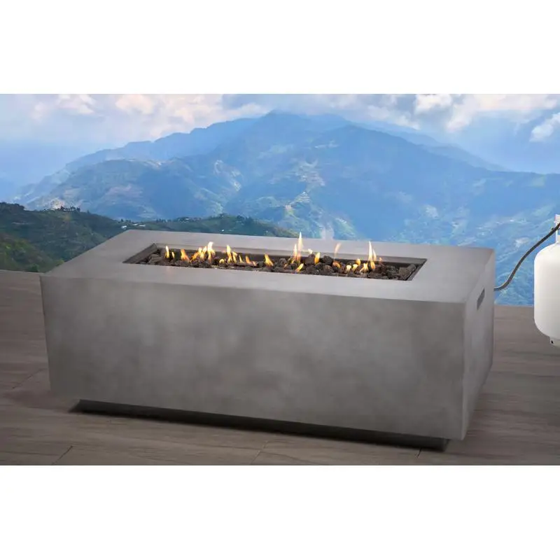 Gray Concrete Propane Fire Table 1
