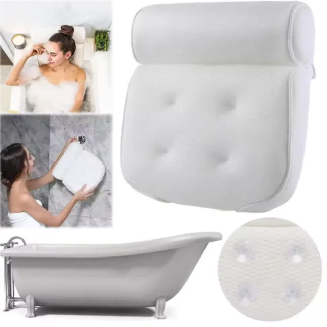 หมอนรองคออาบน้ำ 3 มิติ แบบตาข่าย พร้อมจุกดูด 6 จุด รองรับคอ หลัง และศีรษะ สำหรับอ่างอาบน้ำ อ่างน้ำร้อน 1