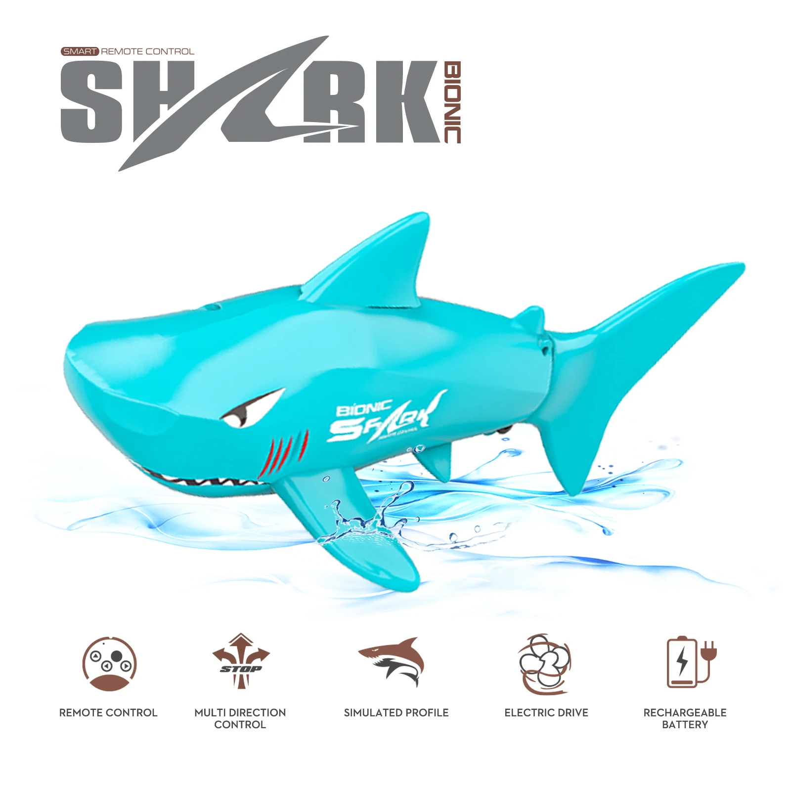 Amdohai Mini RC requin télécommande jouet jouet de bain sous-marin