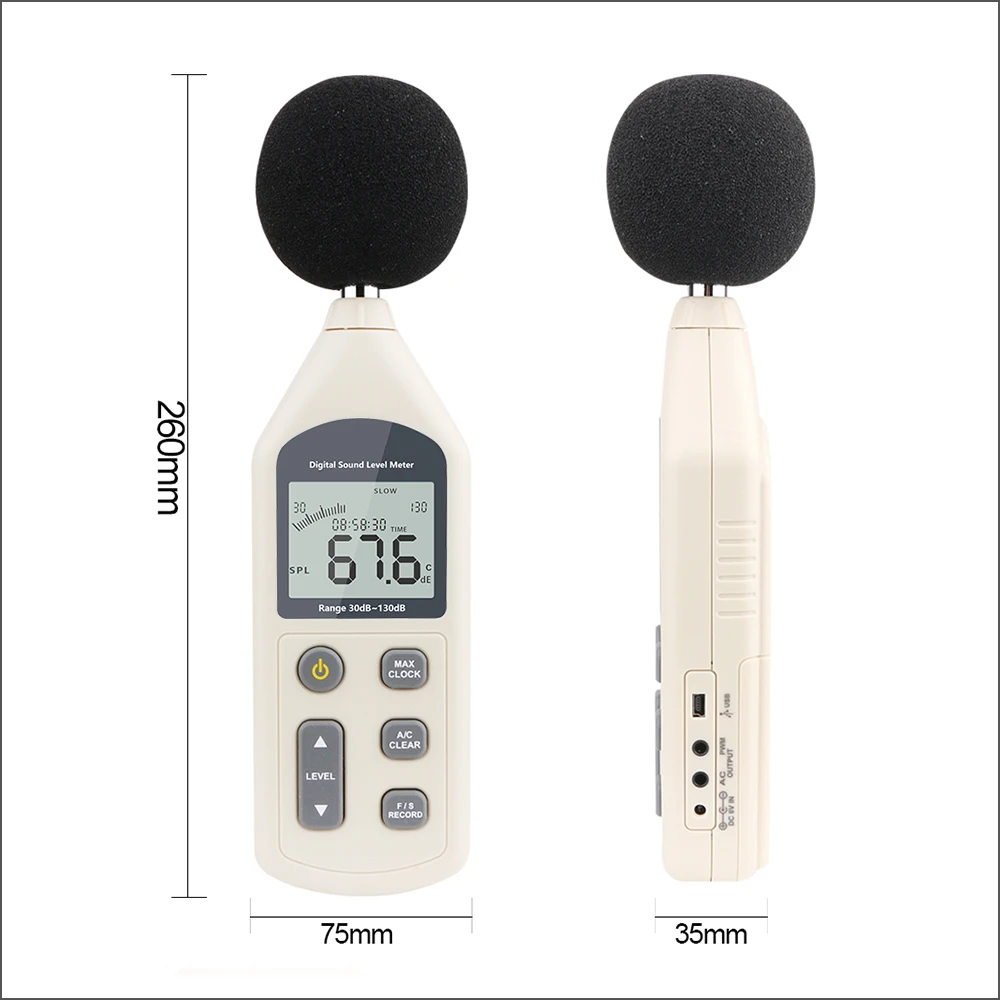 RZ Digital Sound Level Meter Noise Neter 30-130dB High Precision Handheld Noise Tester Indoor Audio Level Decibel Meter GM1357 4