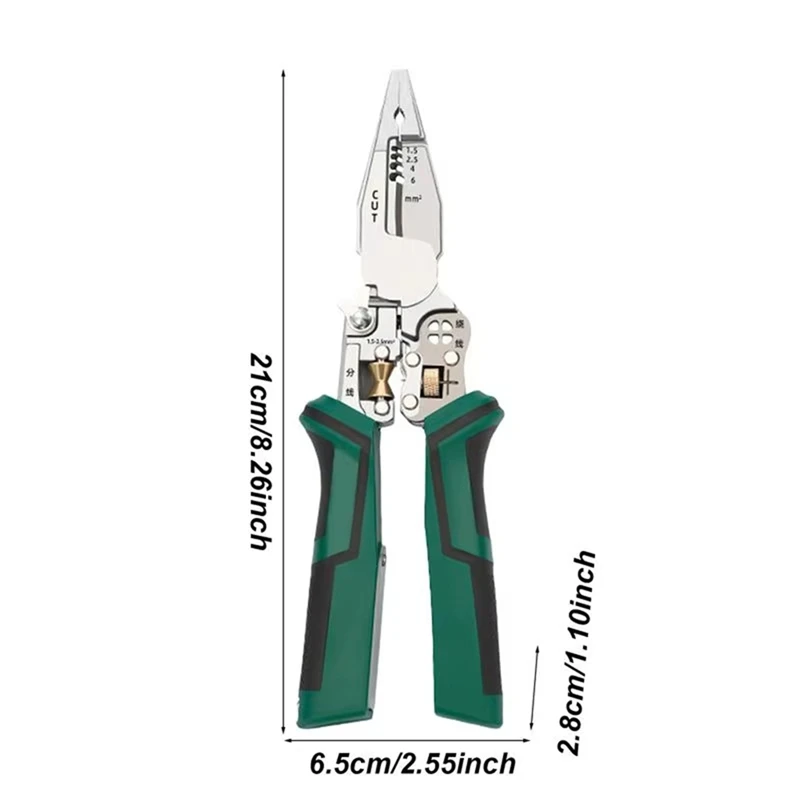 Wire Cutter Tool 10 In 1 Electrical Cable Stripper Plier Voltage Tester Scissors With Electricity Measurement Function - 5