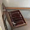 1PC Glass Lid Jewelry Box With 20 Hooks, Stackable Necklace Storage Case, Bracelet And Choker Chain Display Organizer 6