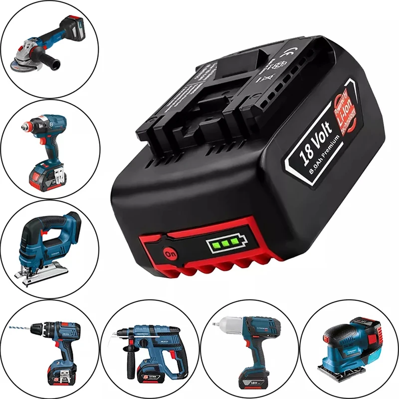 

for Bosch 18650 18V 6Ah 8Ah 10Ah Lithium Ion Battery Pack,for Portable Power Tools BAT609G, BAT618, BAT618G Battery