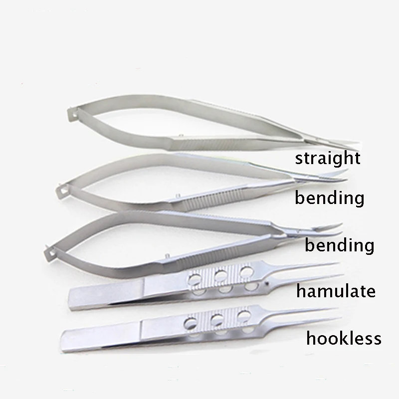 

Ophthalmic fine microinstruments 4-piece surgical tool set Set forceps corneal scissors Needle holding forceps