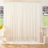 Chiffon Backdrop Curtain For Wedding Party,Glimmer Sheer Backdrop Drapes for Baby Shower Birthday Photo Photography Backgrounds 2