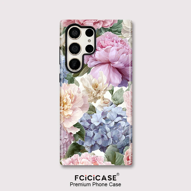 Fcicicase Floral Soft TPU Shockproof Acrylic Phone Case