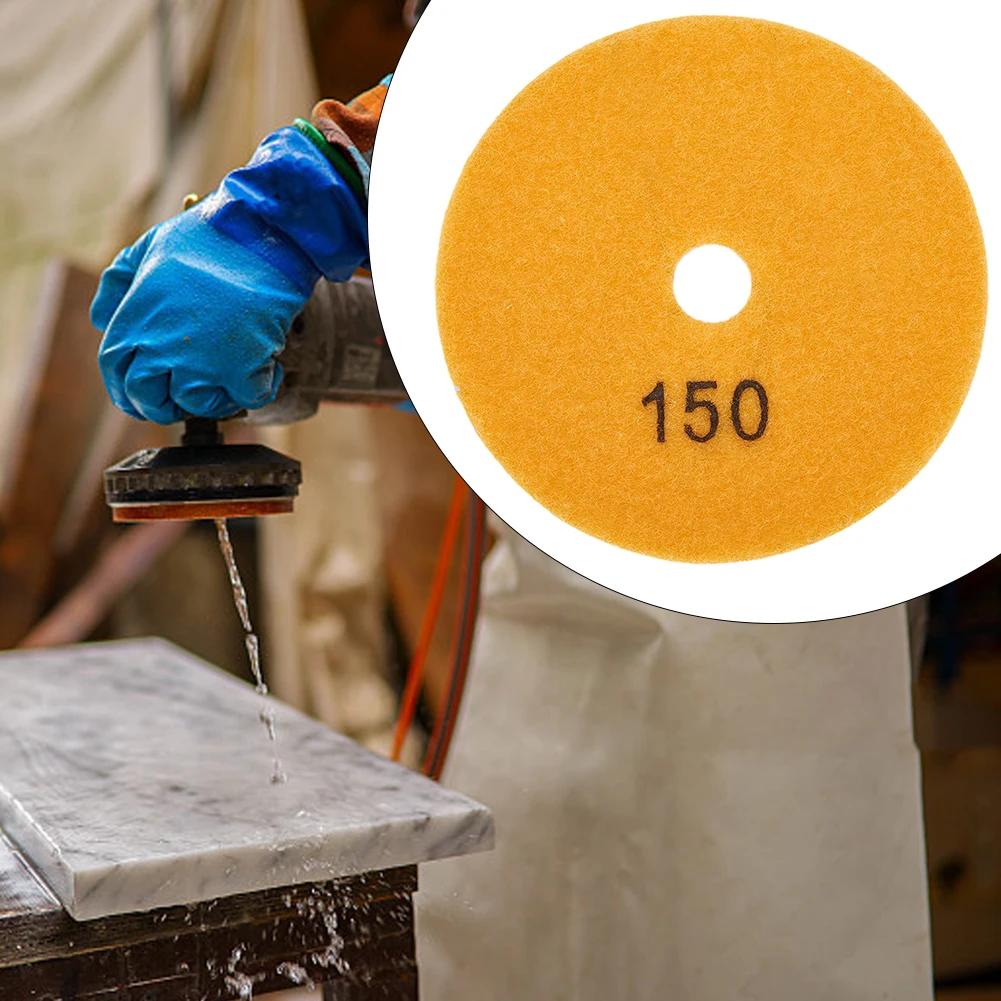4 Diamond Polishing Pad for Wet/Dry Sanding and Polishing of Granite, Concrete, Marble, Glass, and Stone Surfaces