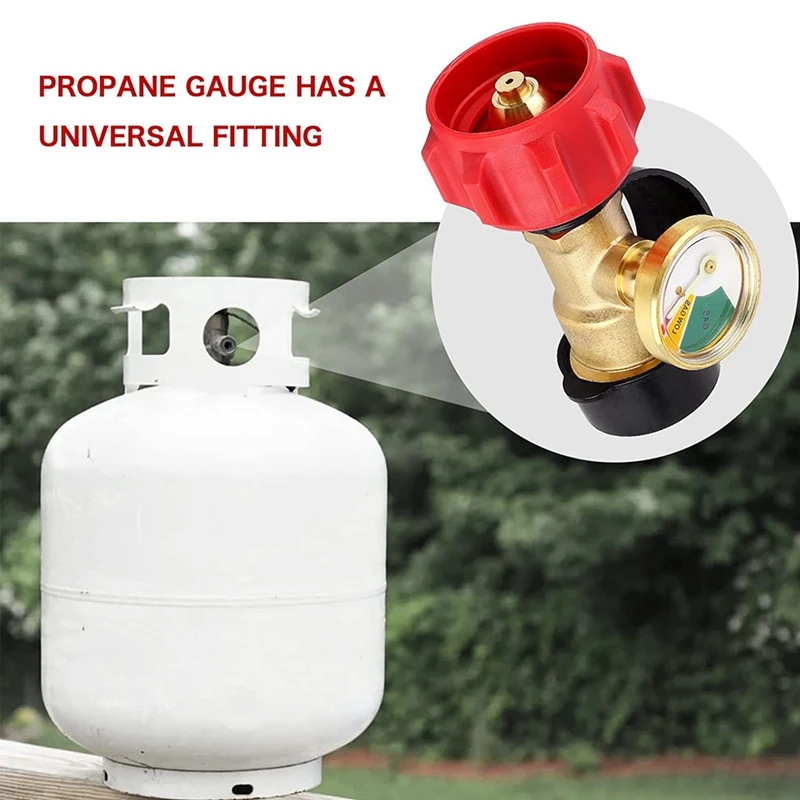 Propane Gauge Level Indicator Leak Detector Gas Pressure Meter Universal For Gas Grill, Lantern, Heater