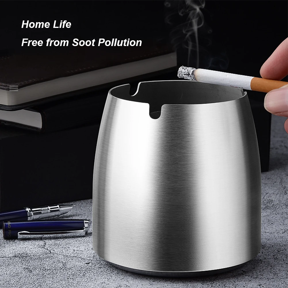 Stainless Steel Windproof Ashtray with Lid