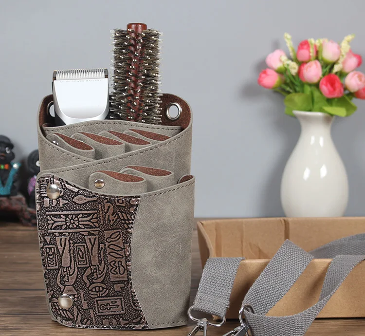 Scissors Bag PU Leather Hair Care Tools Salon Barber Tooled Holster Toolkit Hairdressing Pockets Hairstylist Pouch Bags
