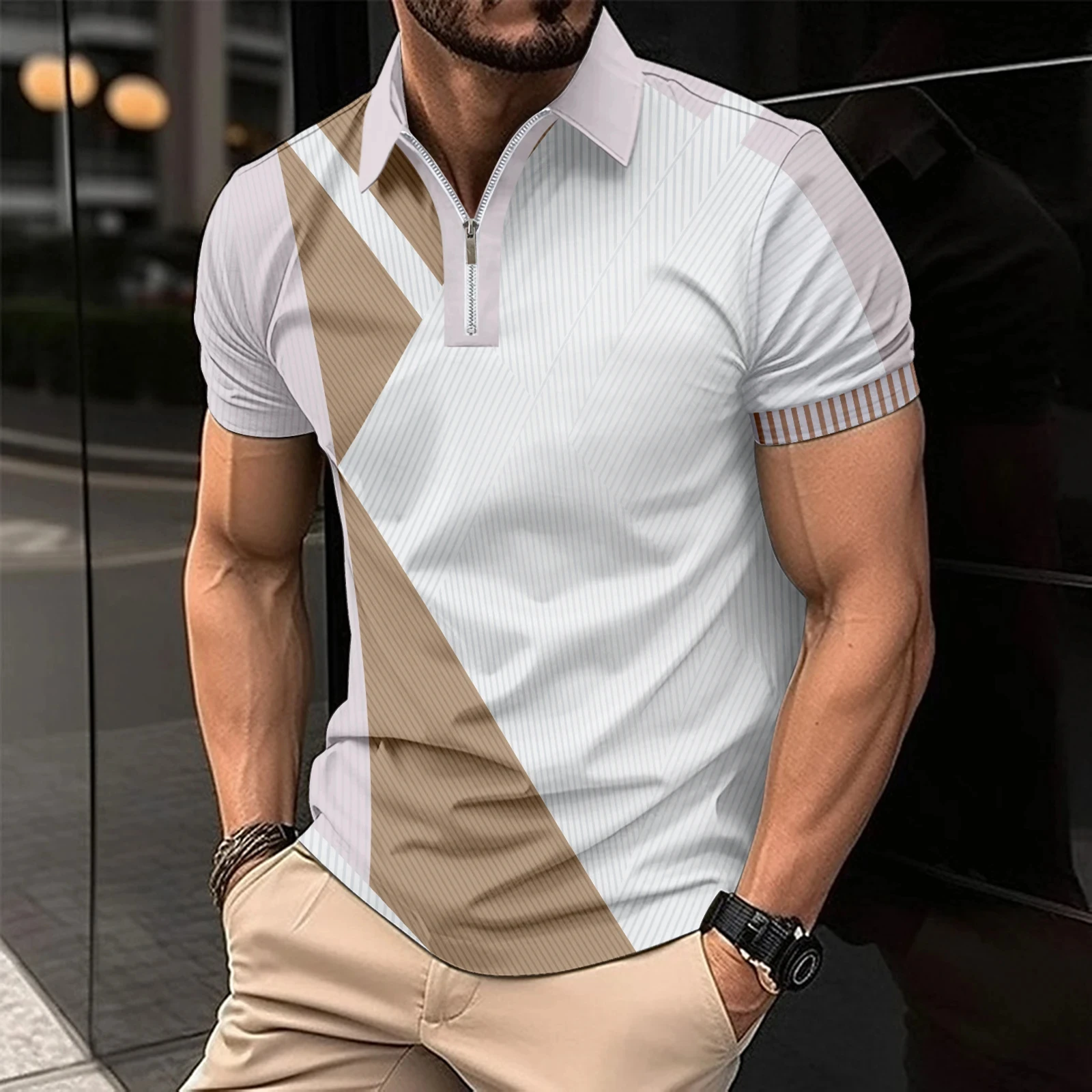 New 3D Printed Young Men's Light Luxury Leisure High Quality Polo Shirt Lapel Button Business Match Color Breathable T-Shirts 16 S2a1e0e0f40a34063b5ea5b0ad82c1d38o