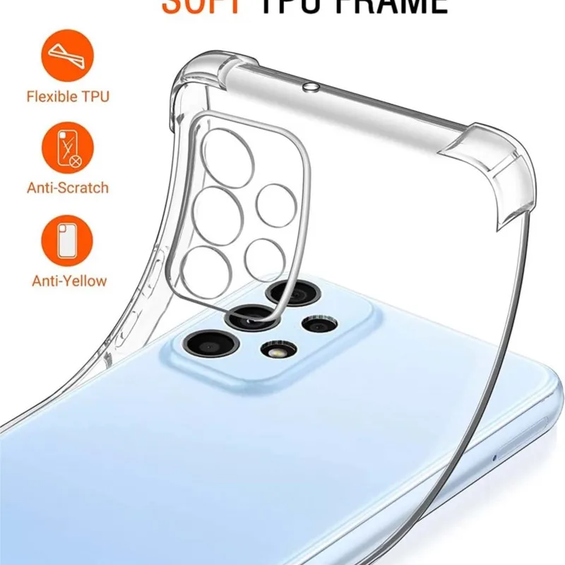 Luxury Clear Shockproof Phone Case with Transparent Back Cover