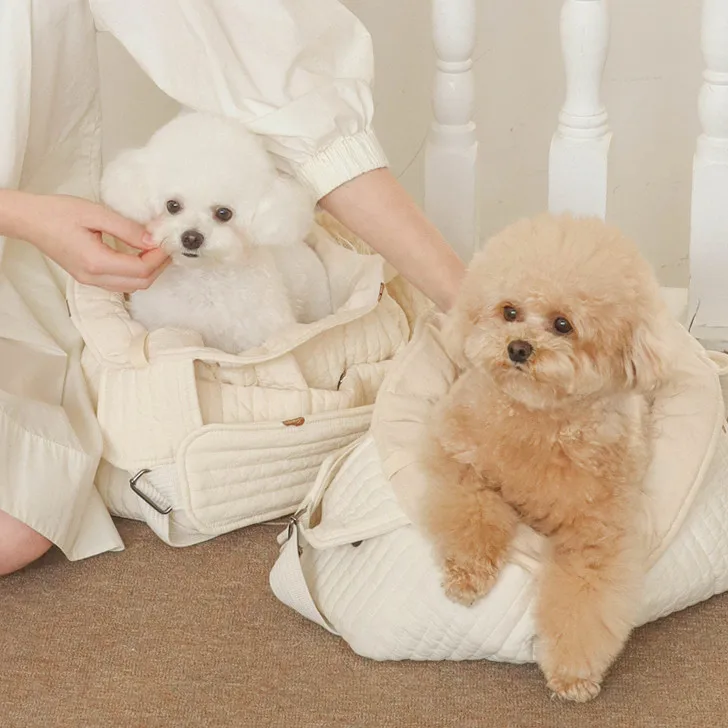 INS Cute Bear Pet Outing Crossbody Shoulder Bag Large Capacity Breathable Cat Puppy Bichon Teddy Dog Bag Cat Bags Dog Supplies