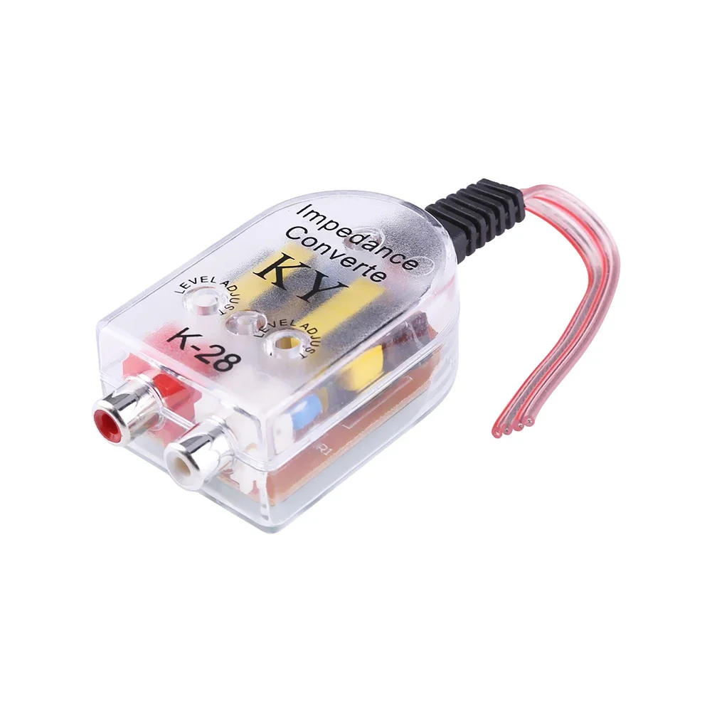 Car converter 1-3Pcs 12V universal high to low impedance speaker to RCA line