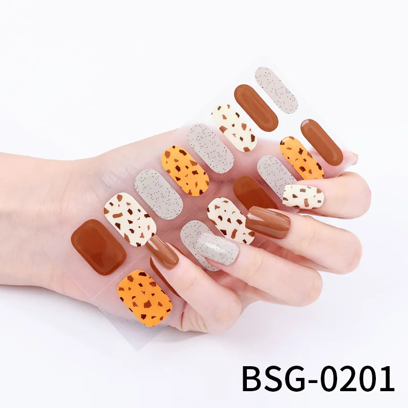 16Tips Nagellack UV Gel Nagel Aufkleber DIY Nail Art Design Aufkleber Full Cover Gel Wraps Aufkleber Für Frauen Aufkleber Dekoration – Detail 17
