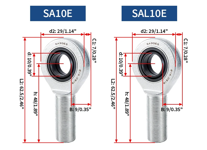 1PC 2PCS 4PCS Stangenende Gelenklager SA6E SA8E SA10E SA12E SA15E SAL17E SAL20E SAL25E SAL30E SAL35E SAL70E SAL80E – Detail 6