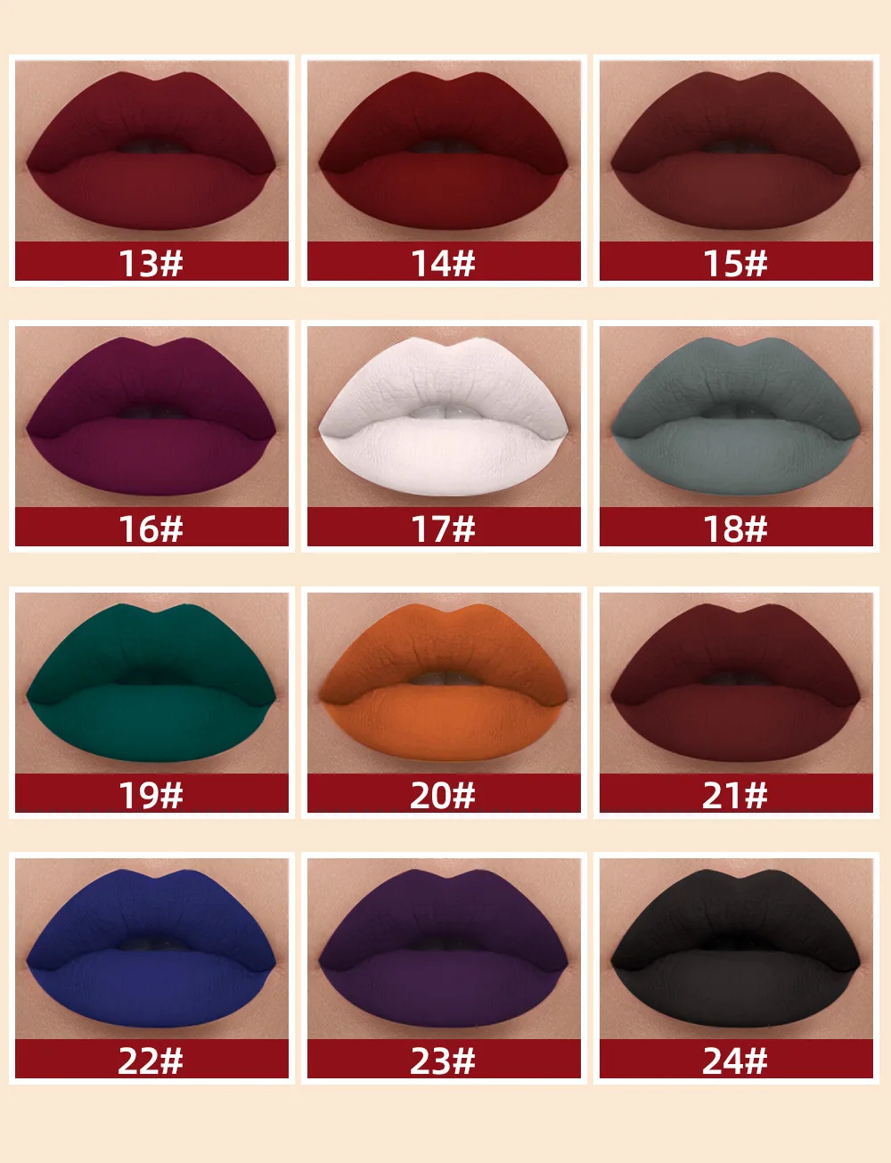 24-Color Non-Stick Matte Lip Glaze Set 6