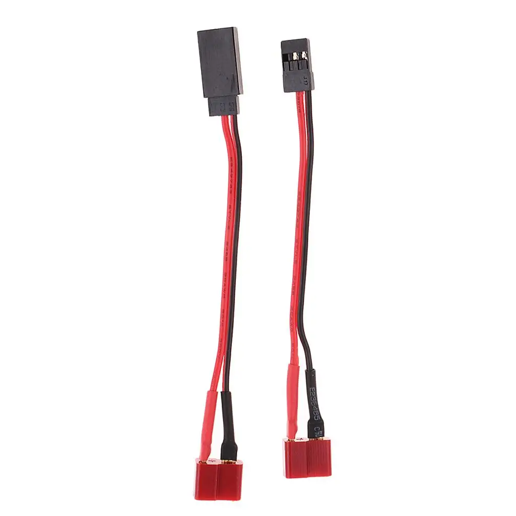Deux adaptateurs Deans vers FUTABA/JR, longueur 125mm, connecteurs dorés, pour modèles RC