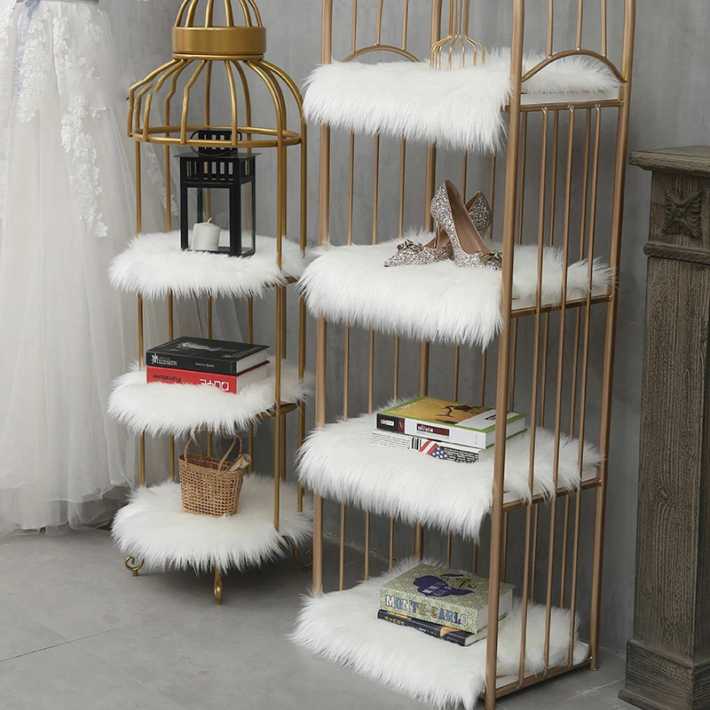 Bubble Kiss Plush Fluffy Carpet Window Booth Clothing Hats Store Faux Fur Rug White Imitation Wool Pad Counter Long Pile Carpet