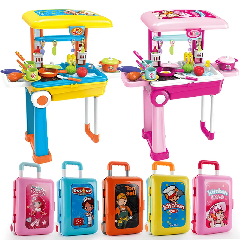 

Simulation Of Children's Play House Suitcase Simulation Kitchen Makeup Doctor Tool Storage Box Children's Birthday Gift Toys.