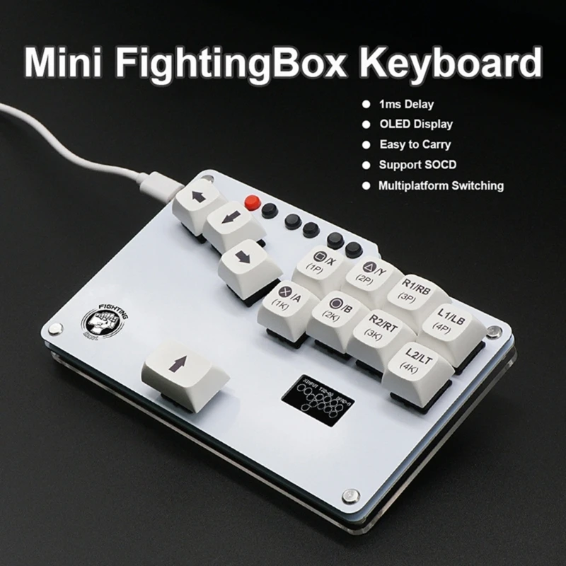 

FightingBox HitBox Gamepad Keyboard with Open Firmwaresand OLEDDisplay Screen for Arcade Joystick Street Fighters