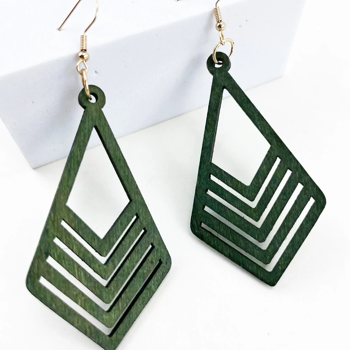 Геометрические деревянные серьги с вырезами, модные женские крупные серьги, украшения для подарка, наушники