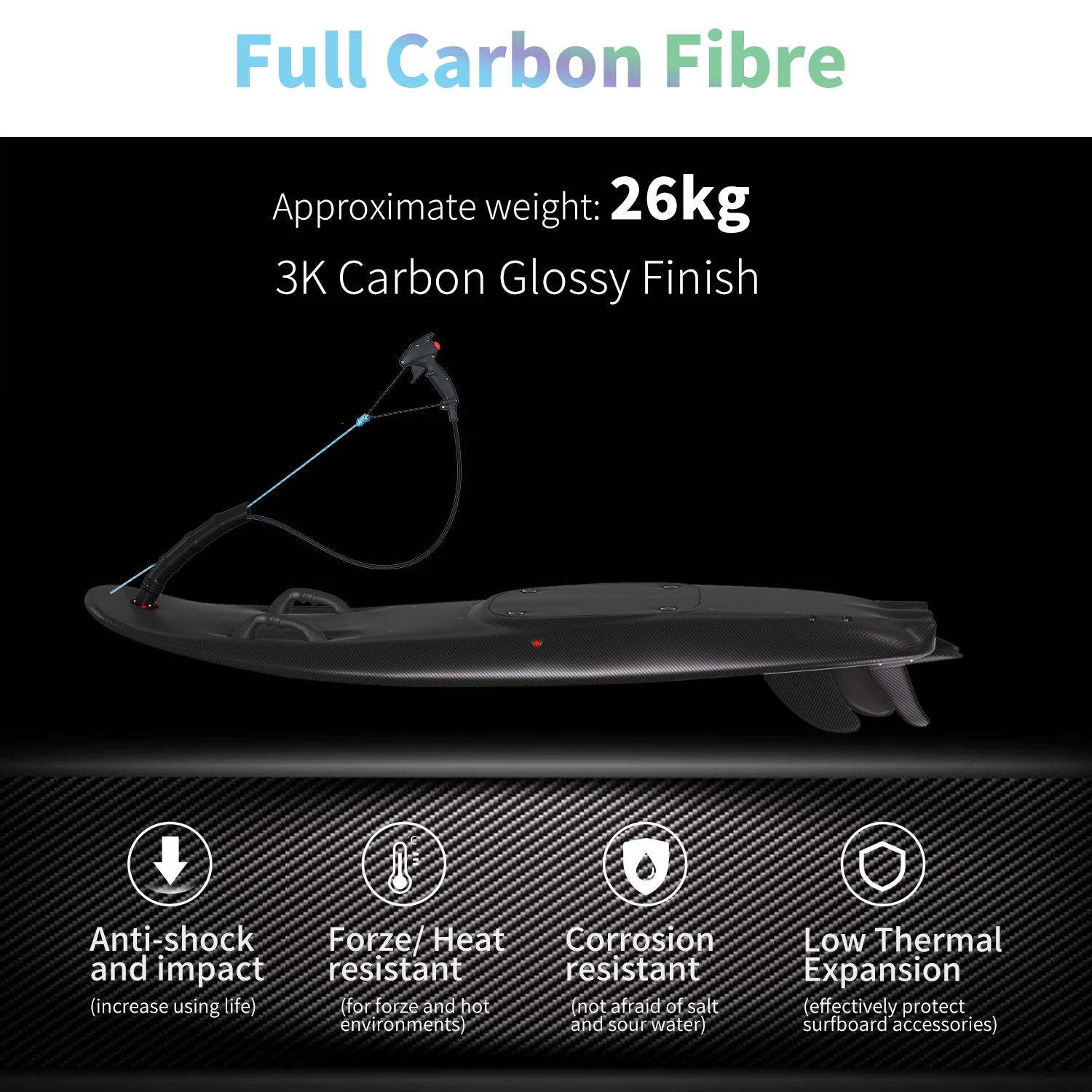 Power Surfboard Jet Surfboard, Jet Surfboard, Carbon Fibre Body, Light Weight, Surfing Surfboard, Jet Board with 109cc Engine 2