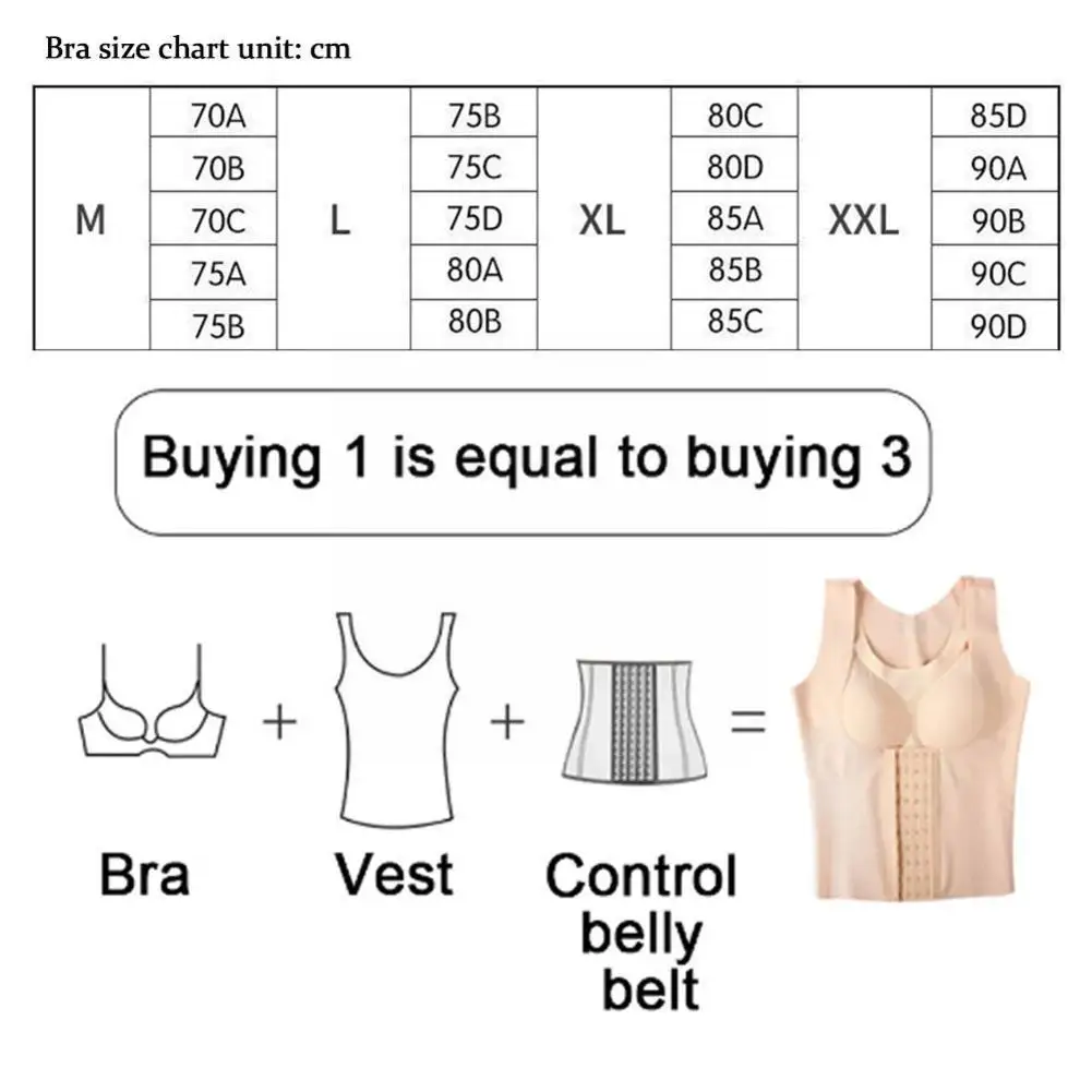 Women Shapewear Girdle Posture Corrector Bra Seamless Control Tops Shaper Vest Body Tummy Sheath Corset Underwear Slimm H7P0