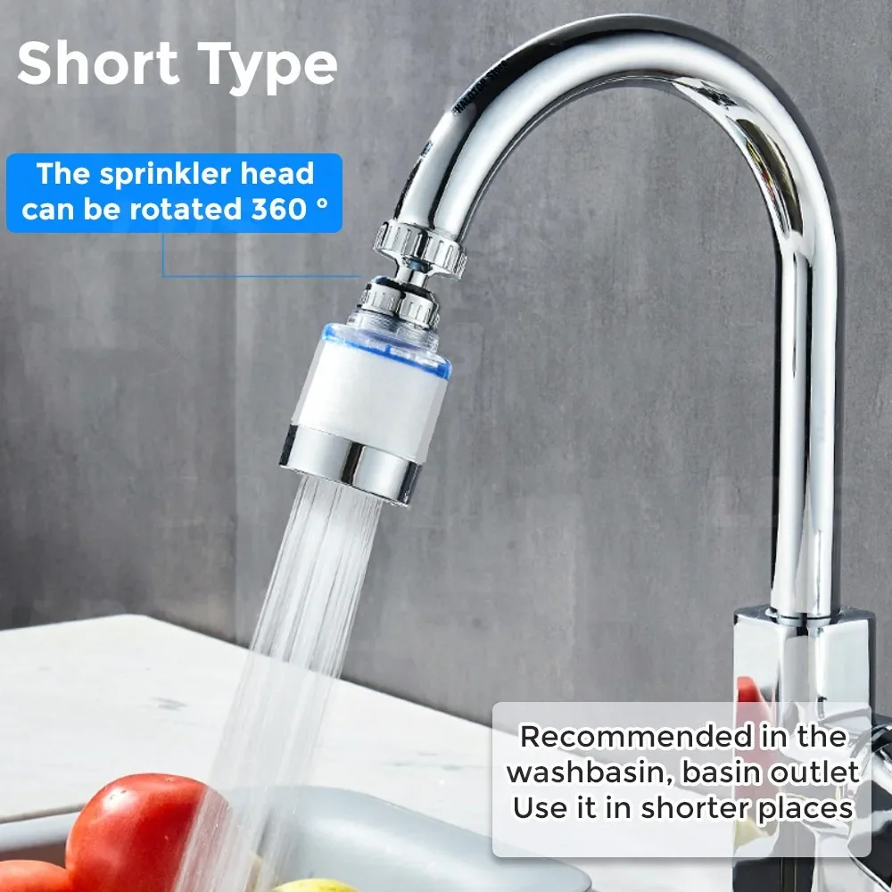 Description Picture 3 of item360 Degree Rotating Faucet Filters Bubbler Mount Anti-splash for Household Kitchen Bathroom Faucet Water Clean Filter Purifier