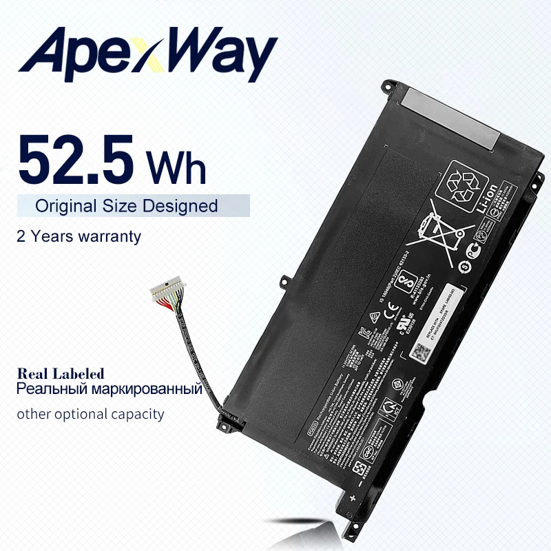 Apexway 11.55v 52.5wh Pg03xl Portátil Bateria Notebook para hp Pavilion 15-dk Série 15-dk0125tx Hstnn-ob1i L48485005