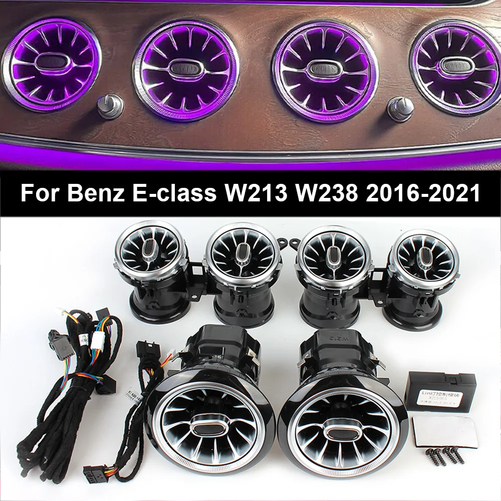 

64 Color LED Car Ceiling Air Vent Turbine For Mercedes Benz E-class W213 Coupe W238 AMG 2016-2021 LED Interior Atmosphere Lamp
