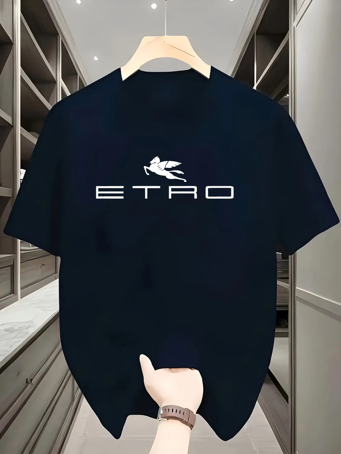 T-shirt Sportiva con Stampa alla Moda, Estiva, Stile Harajuku, Casual, Manica Corta, Collo Tondo per Uomo - immagine 3