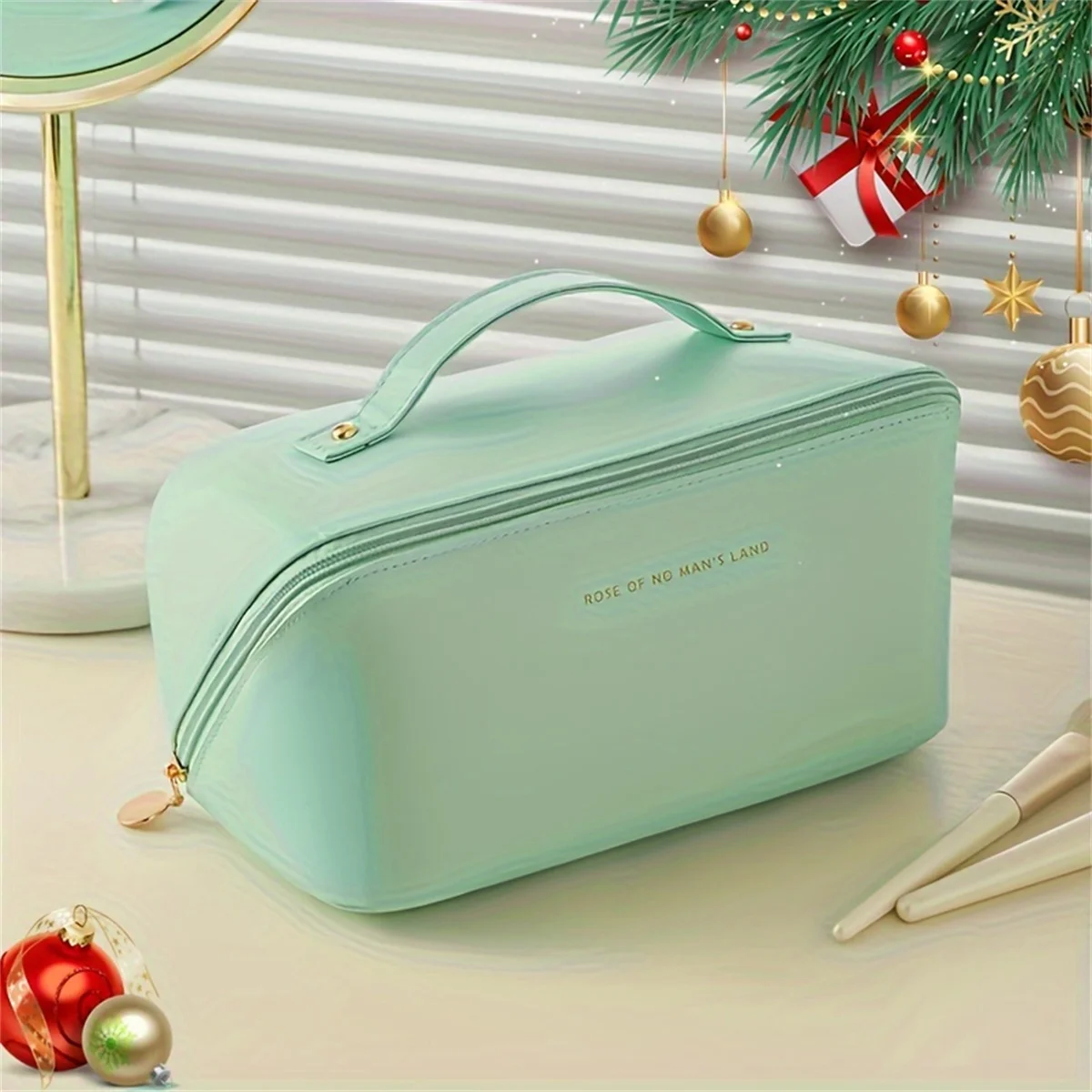 2pcs Multifunctional Travel Cosmetic Bag&Brush Pack combination,Waterproof Women's Wash Bag with Large Opening  Dividers 2