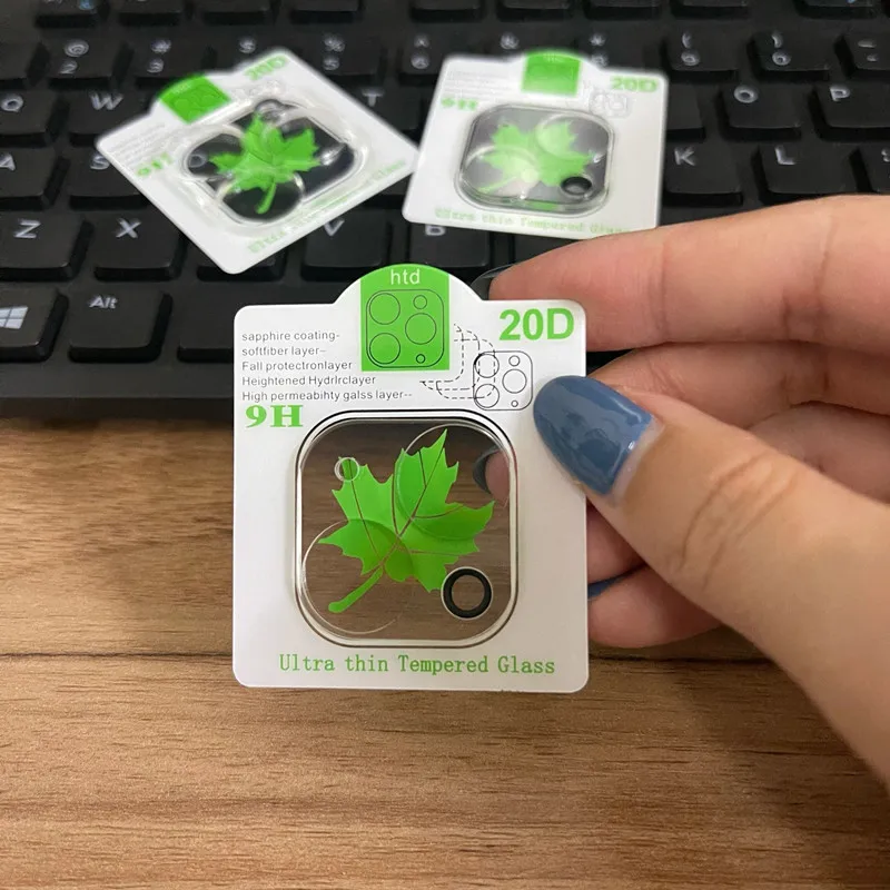 

100PCS New 20D Camera Lens Tempered Glass For iPhone 14Pro Max 14 Pro 14 Plus 14 Mini Screen Protector Film With Black Circle