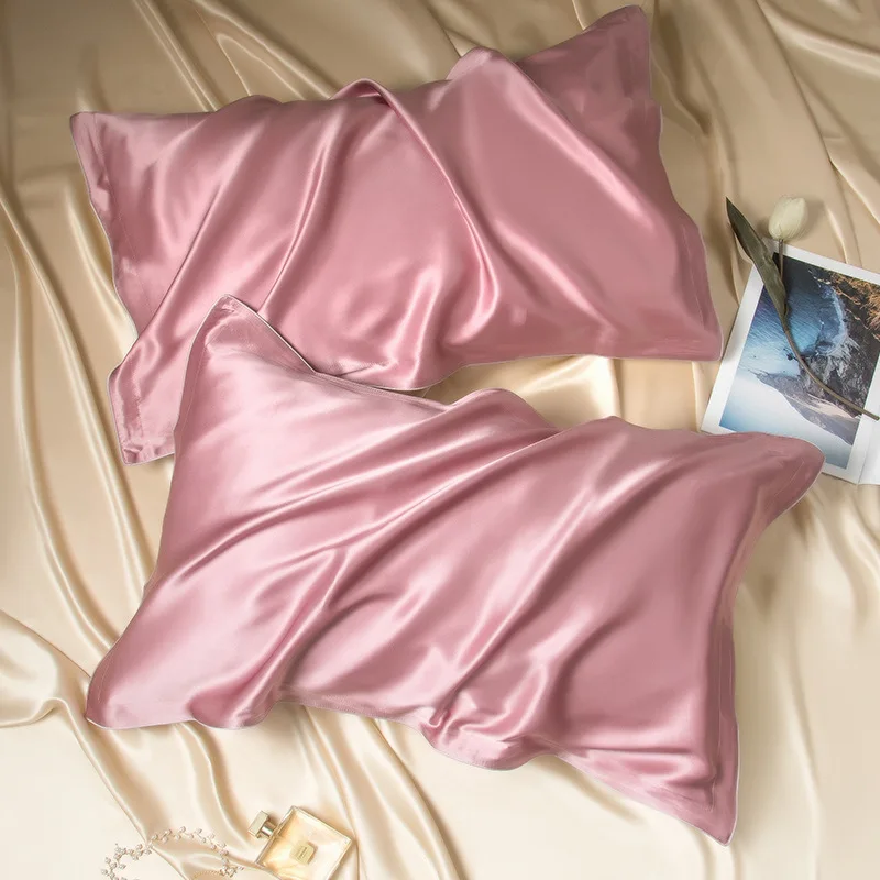 Single sided 30MM Silk Pillowcases 100% Mulberry Silk Ivory Champagne Pink Purple Colors Hair Care and Beauty 48cmX74cm 3