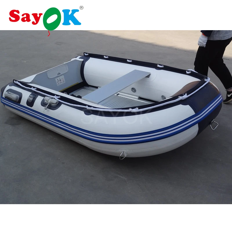 PVC Inflatable Pontoon Fishing Boat, Inflatable Rubber Boat, Pvc Inflatable  Rowing Boat with Aluminum Floor for 3 Person - AliExpress