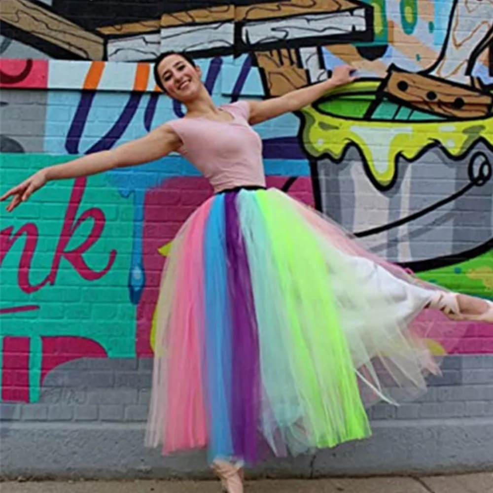 Rainbow Skirt Gonna Arcobaleno Tulle Gonna In Tulle Donna