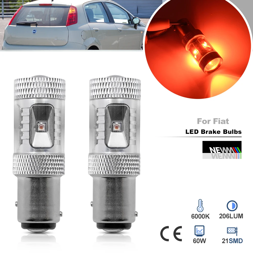 Per Fiat Grande Punto Bravo Ii 500L Ducato Panda Croma Idea Sedici Punto 1157 P21/5W Bay15D Canbus Led Stop Lampadina