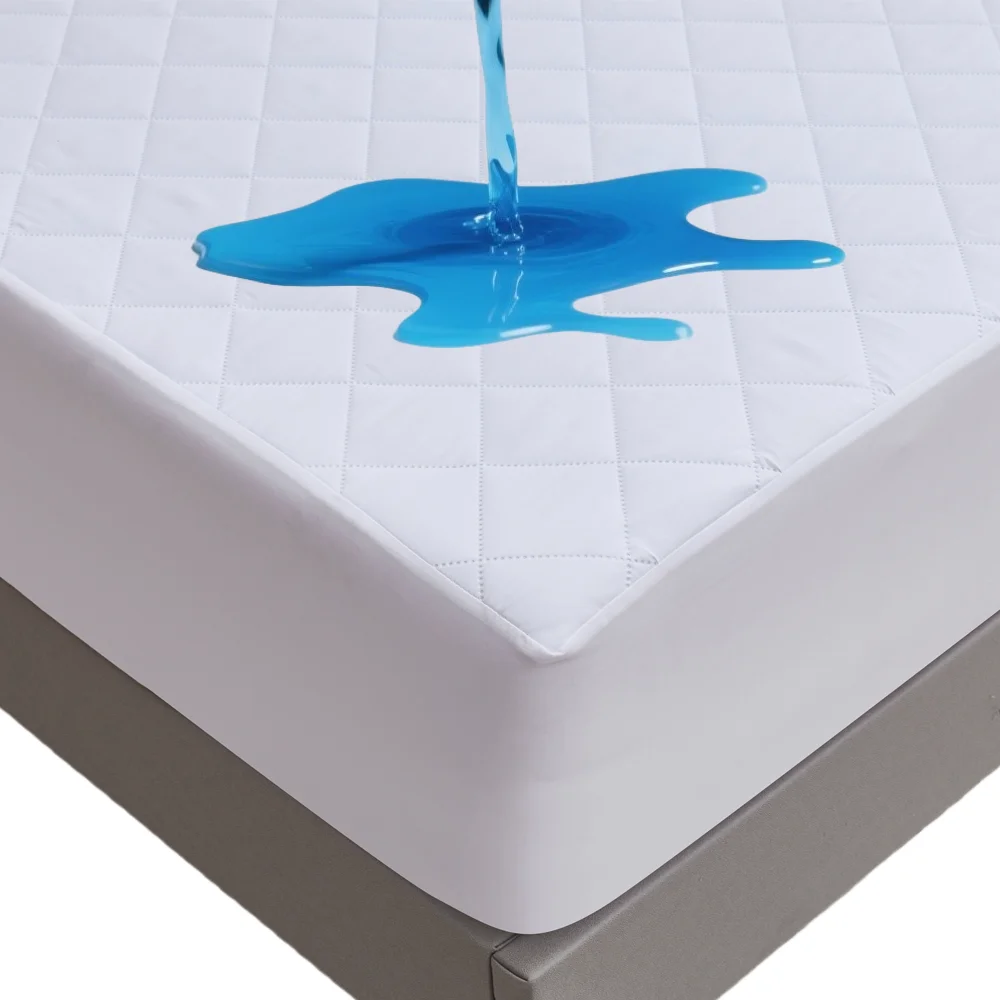 واقي مرتبة كوين - غطاء مرتبة مقاوم للماء - جيب عميق مناسب حتى 18 بوصة - وسادة مرتبة مبطنة - ناعمة ومسامية