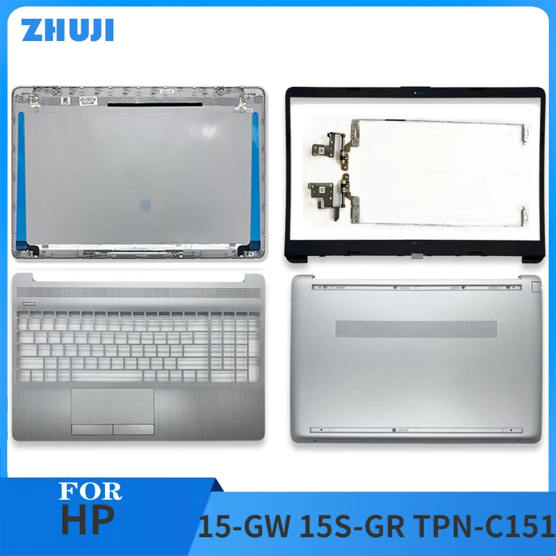 

NEW for HP 15-GW 15S-GR TPN-C151 Laptop LCD Back Cover Front Bezel Palmrest Bottom Case Hinges Top Lid L52012-001 L52007-001