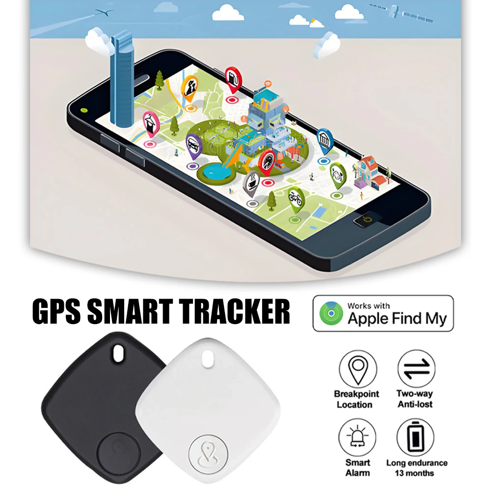 Smart Keys Finder BT Luggage Tracker Works With Apple Find My (iOS only) Item Locator GPS Tracker For Keys Wallet Suitcase Bags