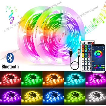 LED 스트립 조명 음악 동기화 블루투스 SMD5050 DC5v USB LED RGB 테이프 LED 조명, 게임룸 장식 네온 조명, 10m, 15m, 20m, 30m