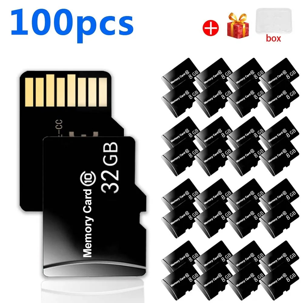 100 Stks/partij Micro Sd Micro Sd kaart Sd/Tf Flash Card 16Gb 32Gb 64Gb ...