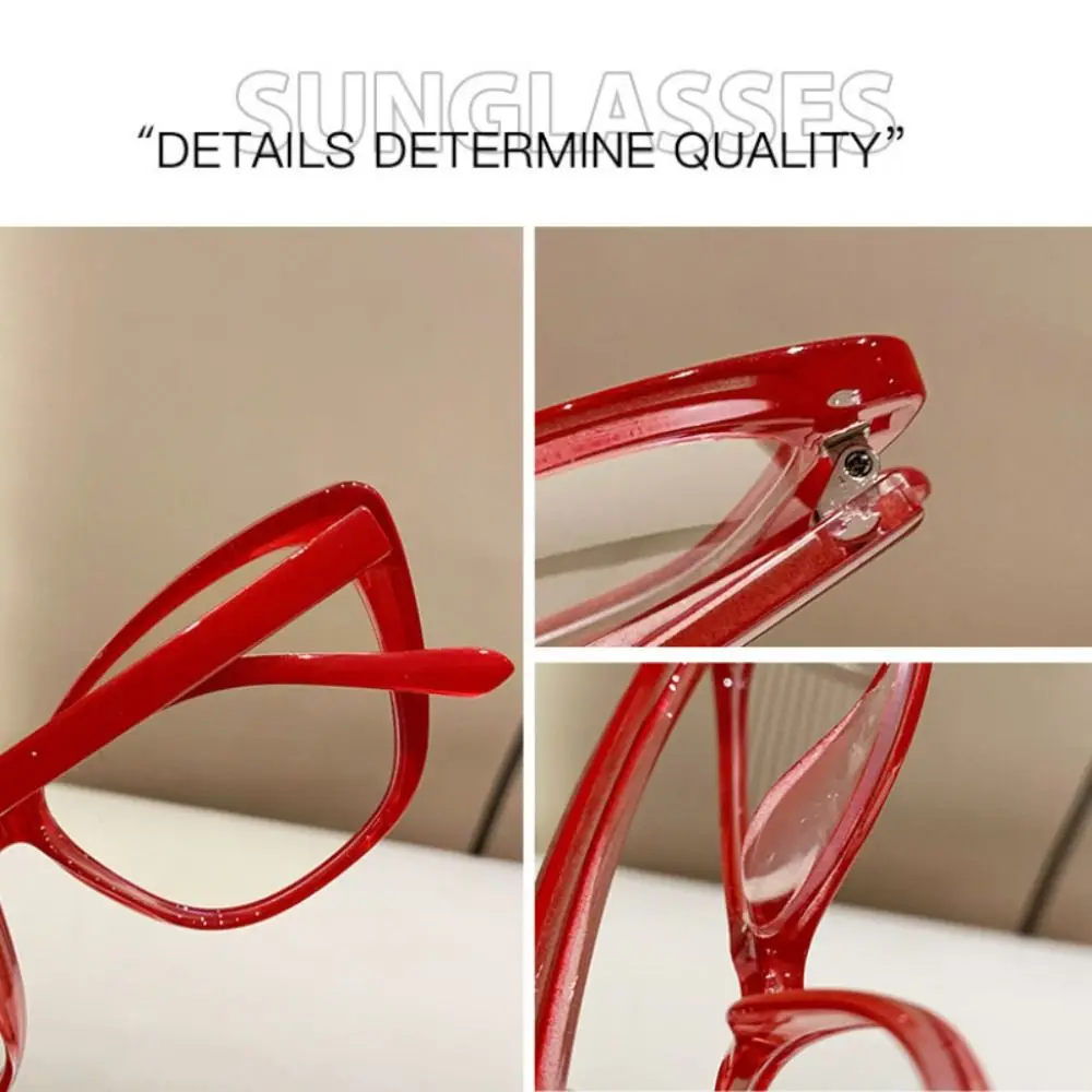 Red Cat Eye Glasses Gradient Color Butterfly Frame Anti Blue Light