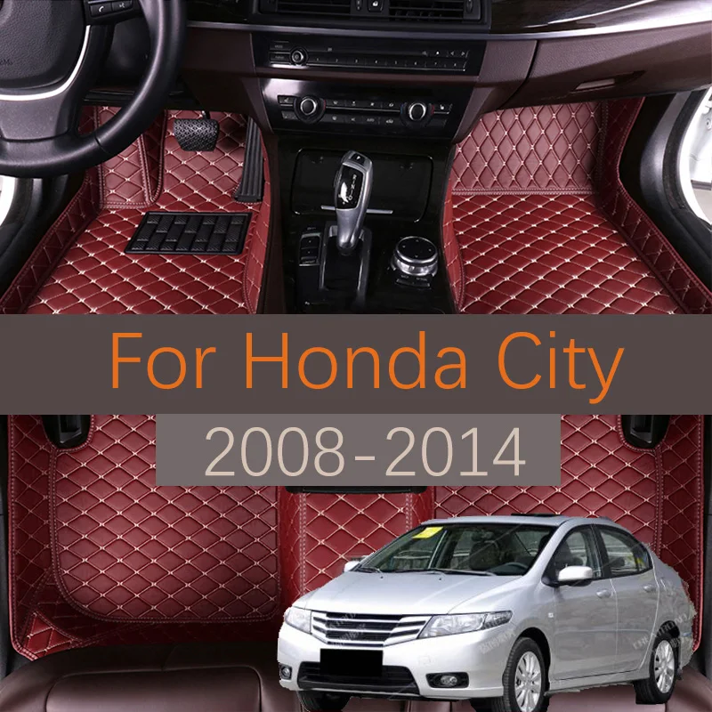 Custom Leather Car Floor Mats For Honda City 2008 2009 2010 2011 2012